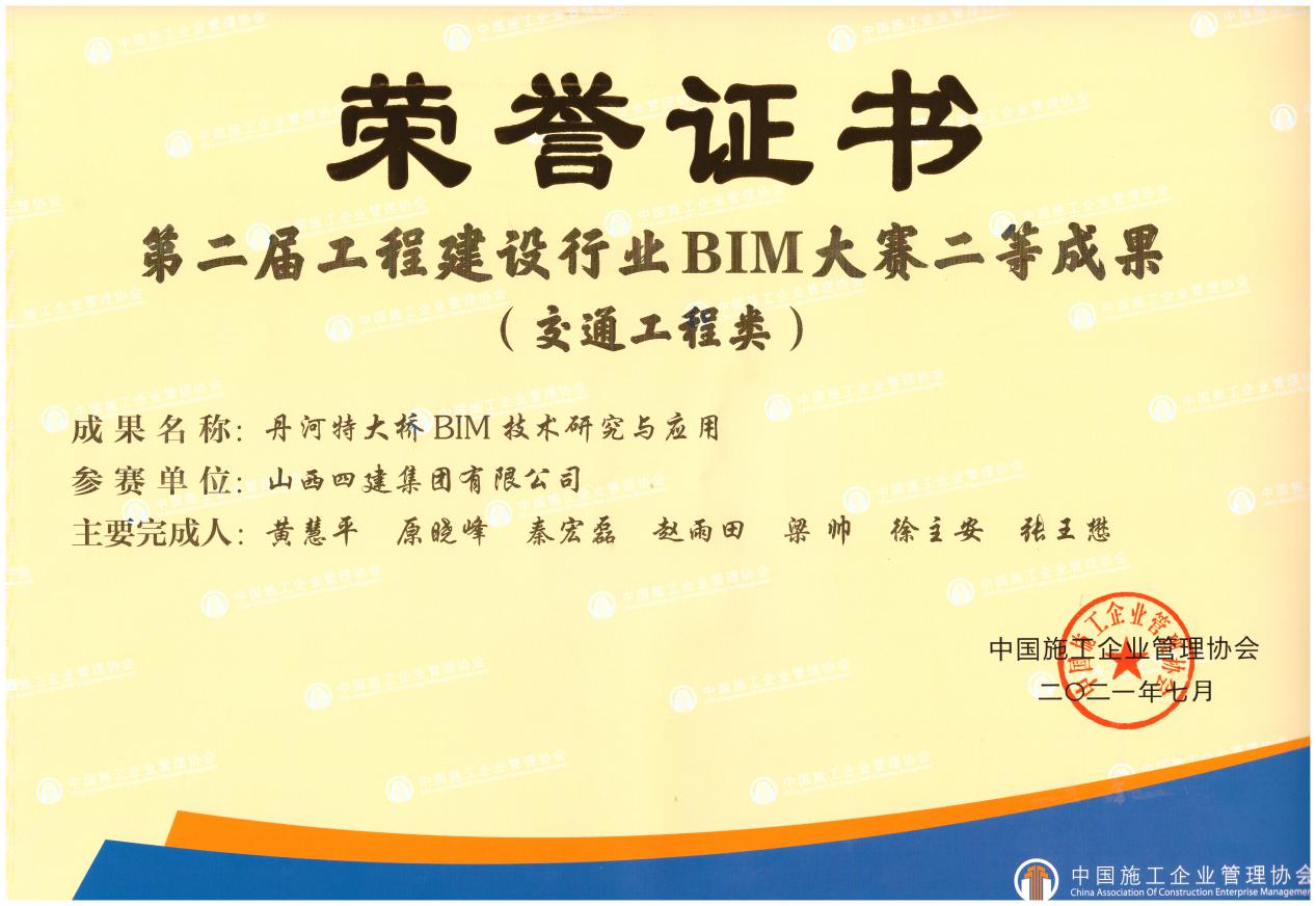 山西建投四建集团在第二届工程建设行业BIM大赛上获得2项荣誉